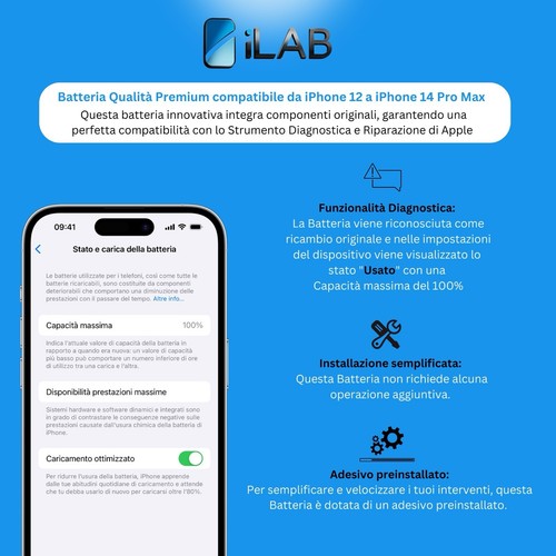 Batteria apple iphone 14 - 12,